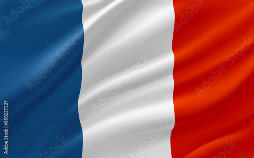 Flag of France. 3d vector banner 