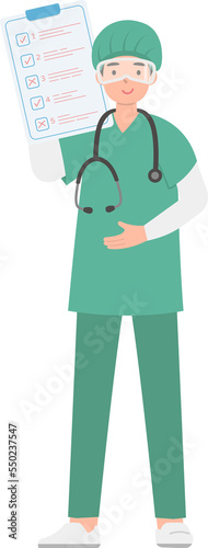 Paramedic or doctor or nurse man with scrapbook