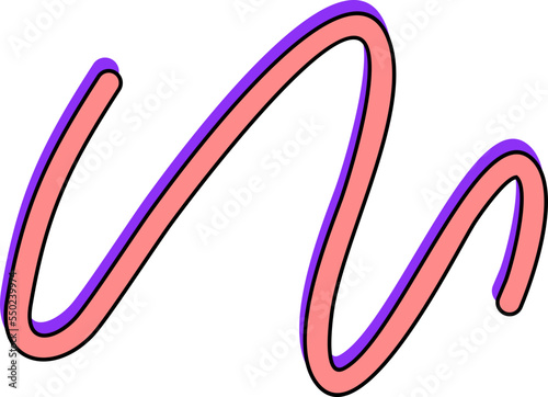 3d Wiggly Line Art Colorful