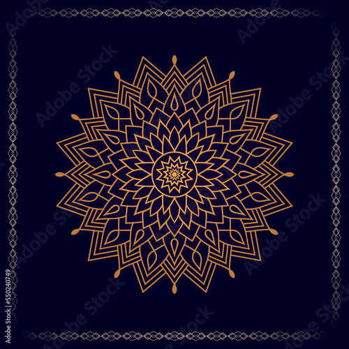 Multi-purpose Luxury ornamental mandala design background, Golden luxury ornamental background