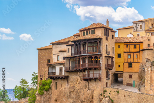 View of the Casa Colgadas Hung Houses over the ravine of Huécar river in Cuenca, Spain photo
