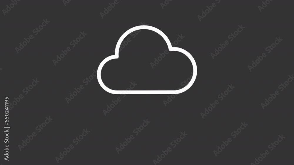 Animated cloud white line icon. Virtual financial service. Online account. Seamless loop HD video with alpha channel on transparent background. Motion graphic design for night mode Animated cloud white line icon. Virtual financial service. Online account. Seamless loop HD video with alpha channel on transparent background. Motion graphic design for night mode