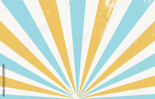 Vintage sunburst background vector. Retro radial illustration with grunge texture. Old rays banner