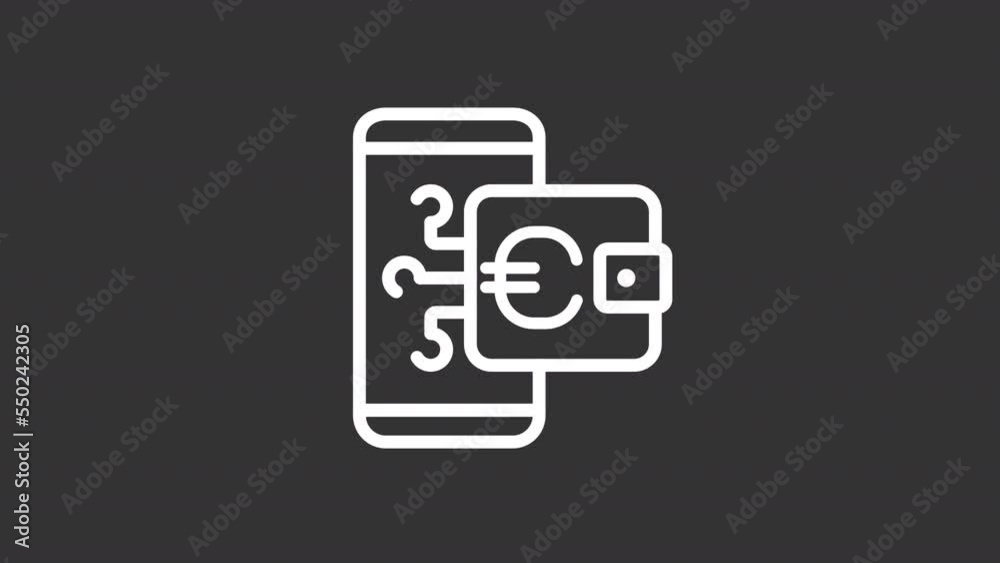 Animated e wallet white line icon. Safe transaction online. Banking service. Seamless loop HD video with alpha channel on transparent background. Motion graphic design for night mode Animated e wallet white line icon. Safe transaction online. Banking service. Seamless loop HD video with alpha channel on transparent background. Motion graphic design for night mode