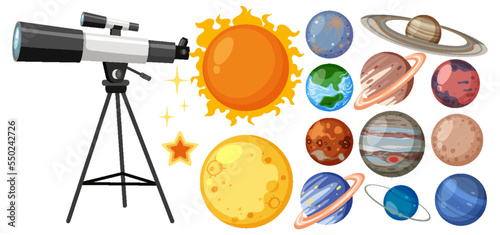 Set of solar system planets