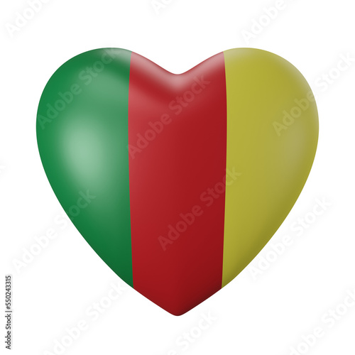 Heart shaped model with Cameroon flag colored. 3D rendering Free Download Heart shaped model with Cameroon flag colored. 3D rendering - GFXLoad