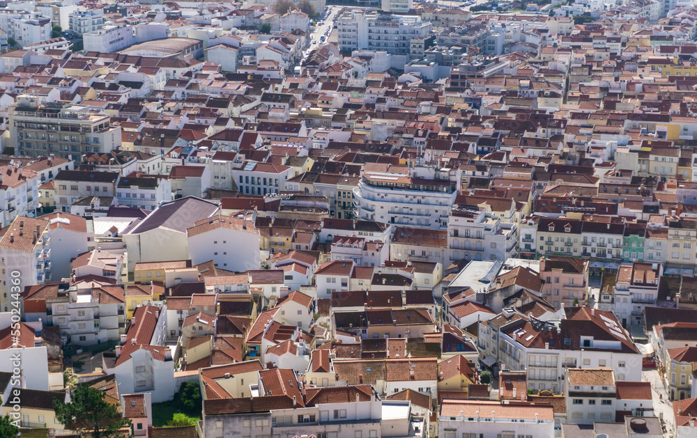 View from the cliff to the Portuguese city of Nazare