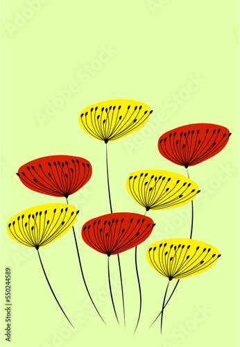 abstract flowers vases