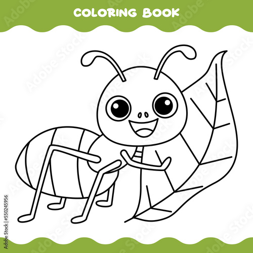 Coloring Page With Cartoon Ant