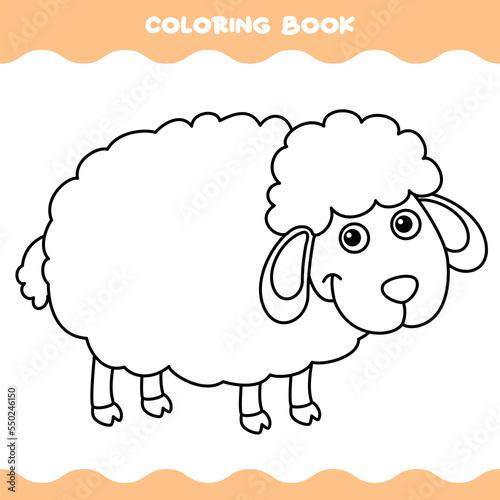 Coloring Page With Cartoon Sheep