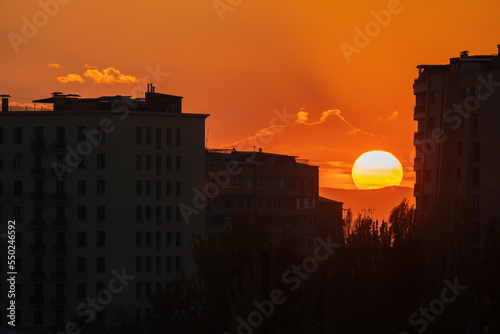 Sunset in the city