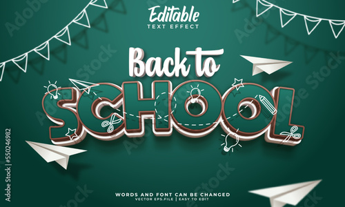 back to school  text effect
