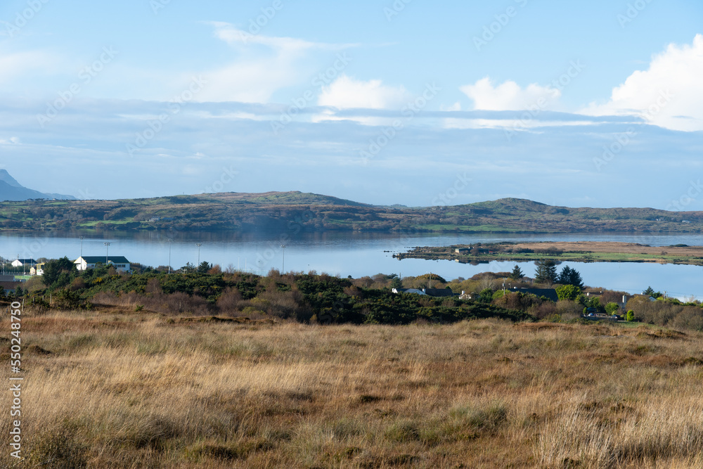 Northern Ireland. View of the bay, mountains.