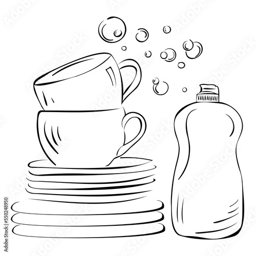 washing dishes icon. Vector illustration EPS 10. Vector illustration