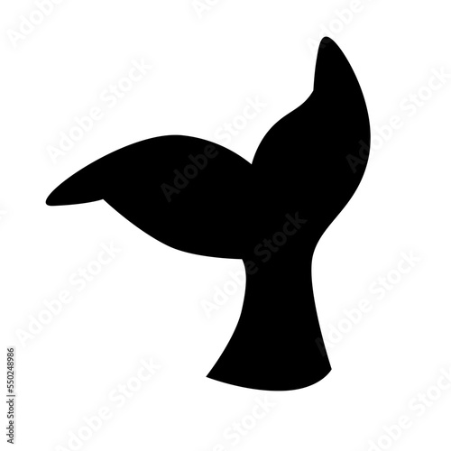 A Vector of Marine Whale's Tail Silhouette 