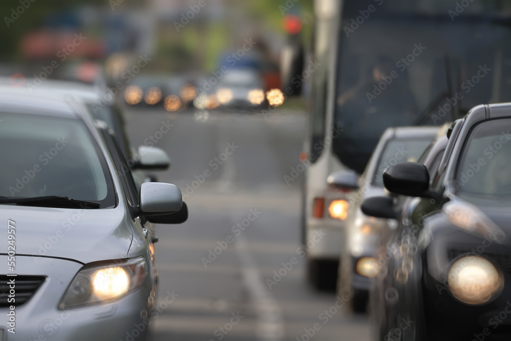 cars on the road in the city view traffic urban background