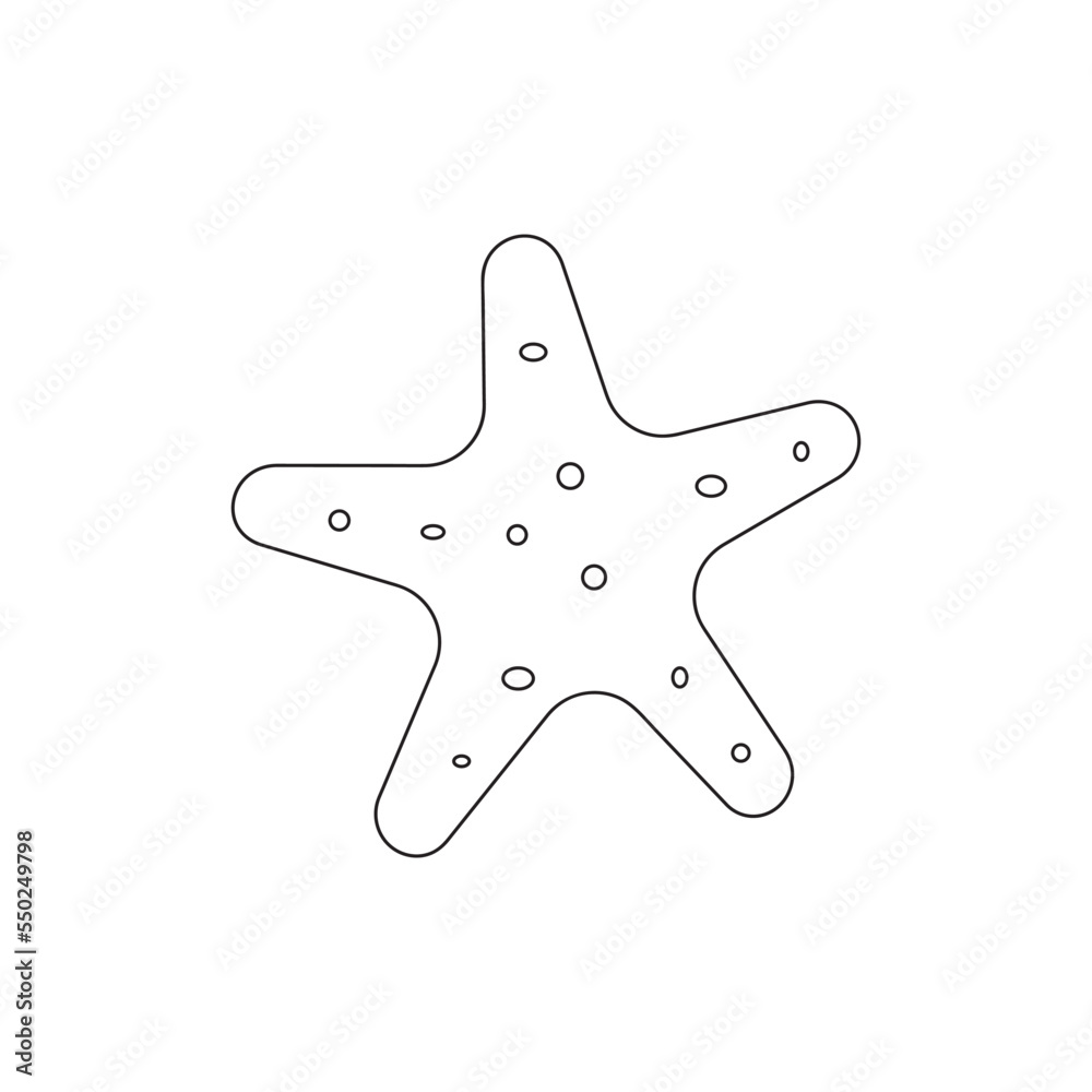 Marine icon in cartoon style - Starfish Vector. Marine icon in cartoon style - Starfish Vector.