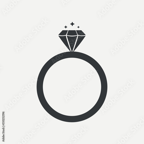 Wedding ring with diamond for the bride