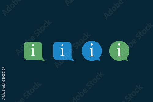 Information icon set vector. Help or pop-up preview