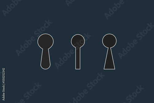 Door lock vector. Keyholes icon set