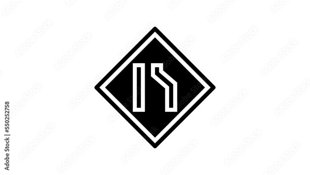 lane road sign line icon animation lane road sign line icon animation