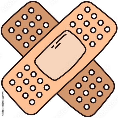plaster bandage healing vector hand drawn