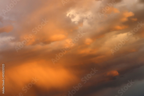 Fototapeta Naklejka Na Ścianę i Meble -  Dramatic sky towards sunset. Sky background.