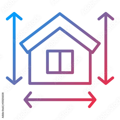 House Measurement Icon Style