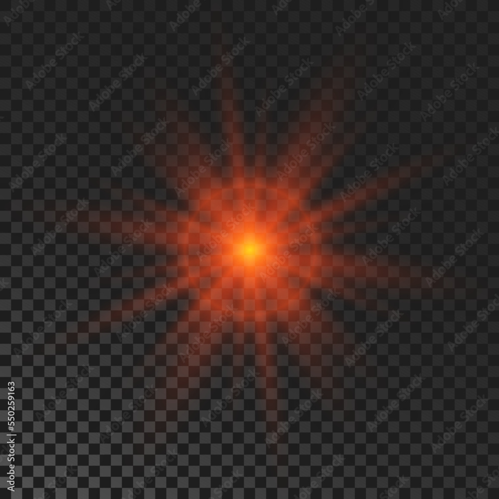 Red glowing sparkling star Red glowing sparkling star