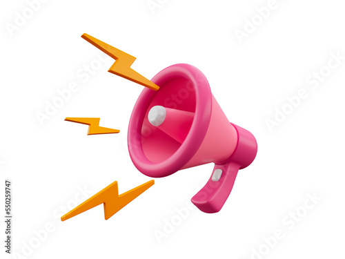 Megaphone icon isolated 3d render