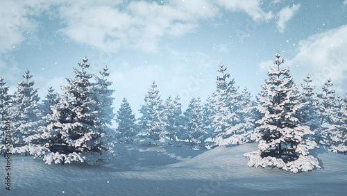 Christmas or winter background with snow fall © fusebulb