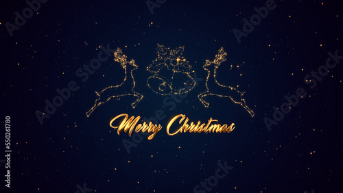 Merry Christmas wishing card with christmas tree background