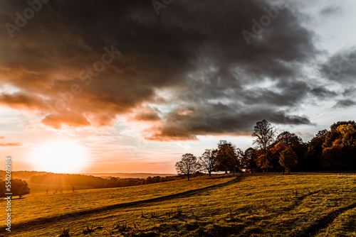 Wentworth Woodhouse, sunset over the field