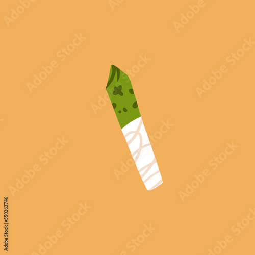 Hand drawn vector abstract graphic clipart illustration of Medical Marijuana,smoking accessories.Hemp and joint for smoking .Cannabis and weed legalization concept design.Trendy vector illustration.