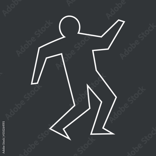 Chalk Body Outline on at a Crime Scene
