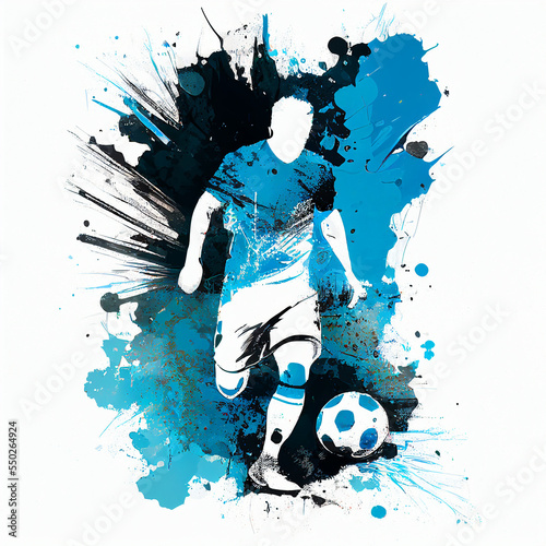 Argentina national football player. Argentinian soccer team. Argentina soccer poster. Abstract Argentinian football background photo