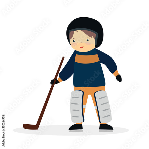 hockey player on white background