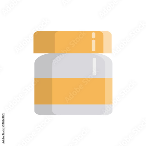 Medical bottle with label. Flat vector illustration.