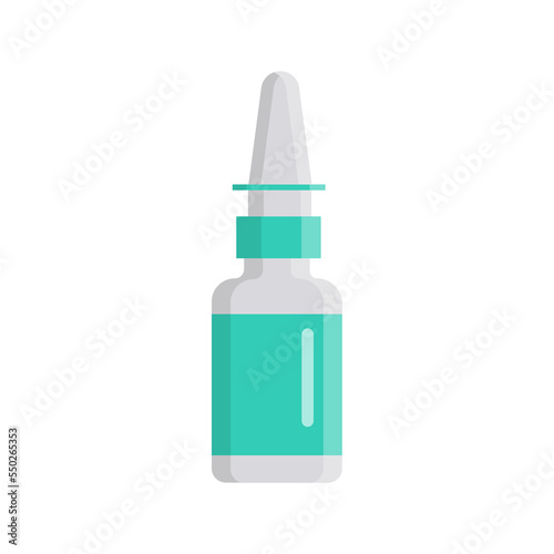 Medical bottle with label. Flat vector illustration.