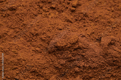 Closeup view of brown soil as background