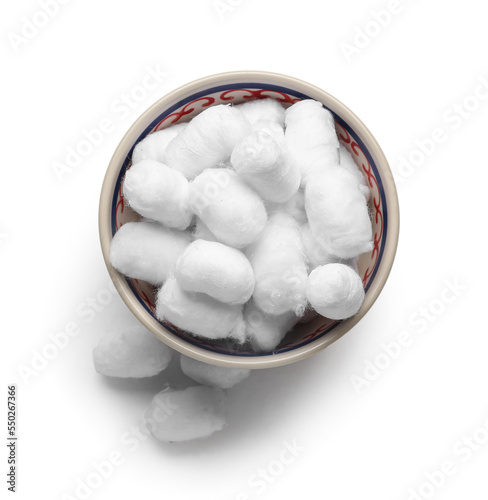 White cotton balls in decor...