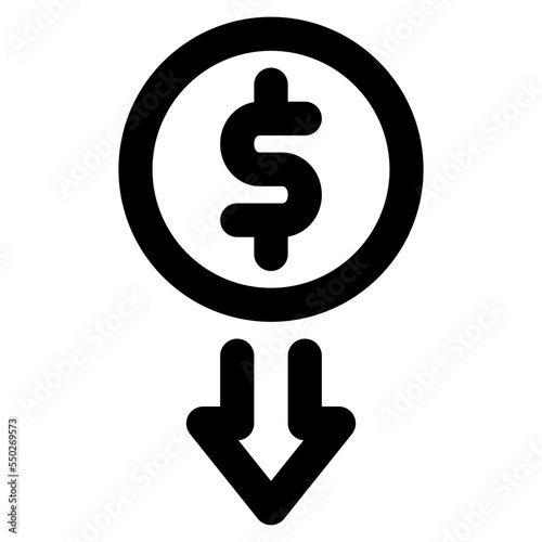 economic crisis line icon