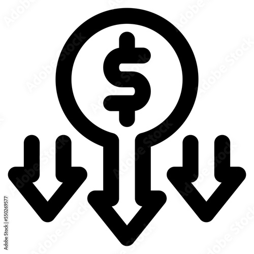 economic crisis line icon