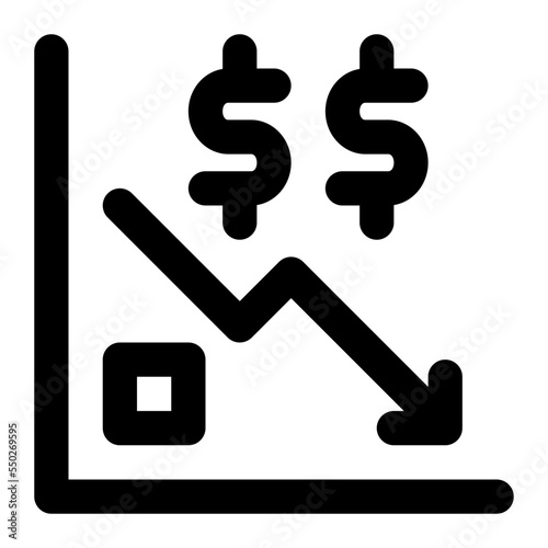 economic crisis line icon