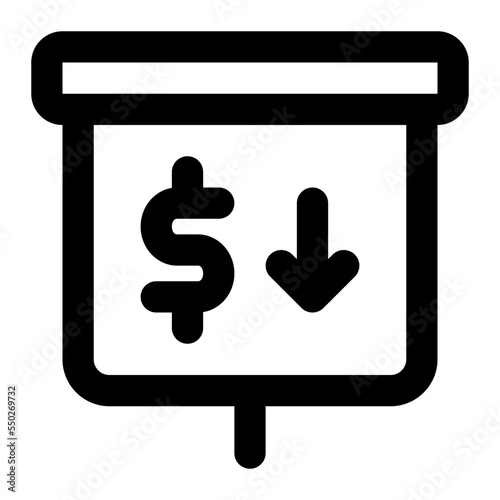 economic crisis line icon