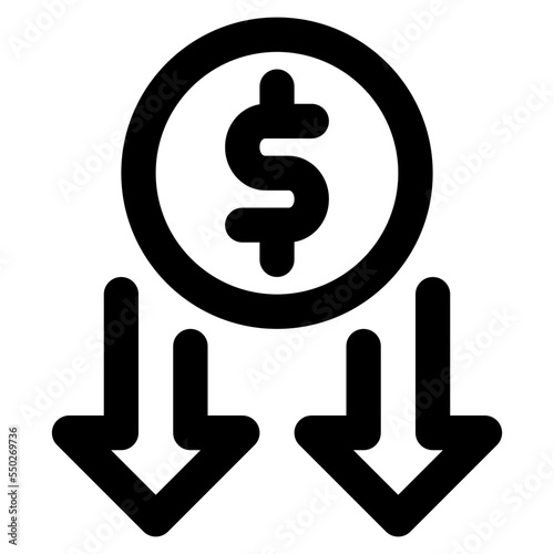 economic crisis line icon