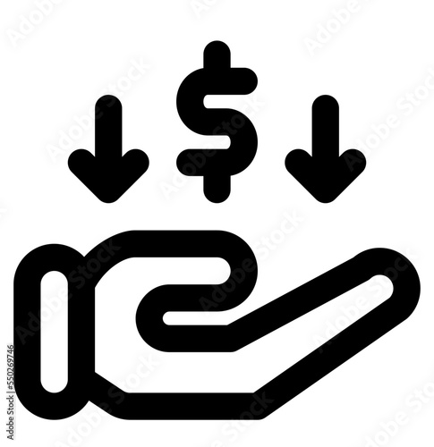 economic crisis line icon
