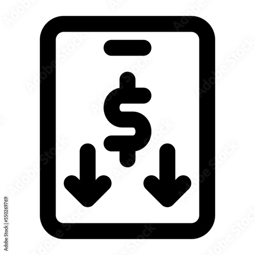 economic crisis line icon
