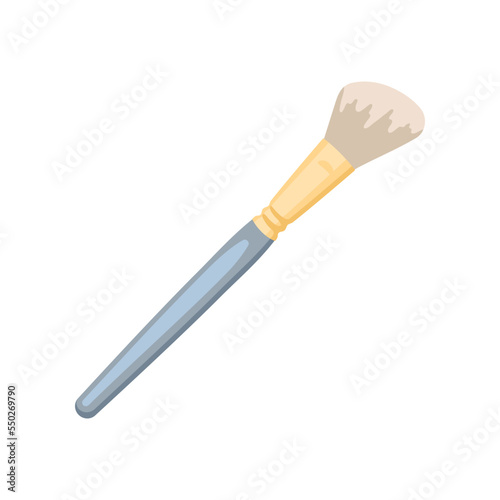 Blush makeup brush vector illustration. Cosmetic tool for face paint and blush isolated on white background. Beauty, makeup, cosmetology concept