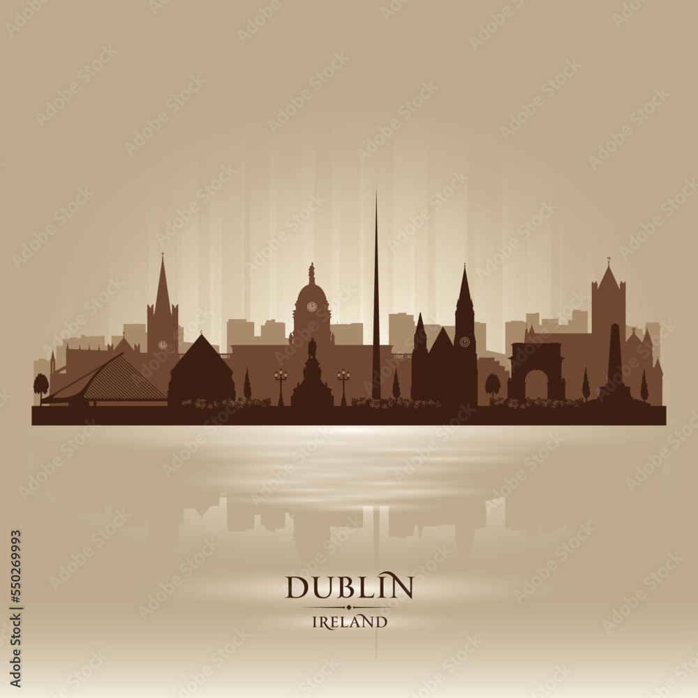 Fototapeta premium Dublin Ireland city skyline vector silhouette